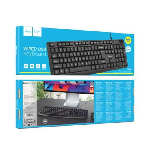 HOCO GM60 SPLASH-PROOF WIRED USB KEYBOARD | FULL-SIZE OFFICE KEYBOARD | USB PLUG & PLAY | BRAND NEW | SOUTH AFRICA