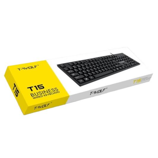 T-WOLF T15 BUSINESS WIRED KEYBOARD | USB OFFICE KEYBOARD | FULL-SIZE KEYBOARD | SOUTH AFRICA